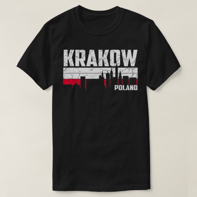 T-shirt Cracovie Skyline Pologne Vacances (Design devant)