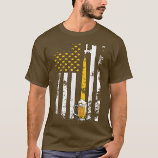 T-shirt Craft Beer American Flag Usa , 4th July Brewery