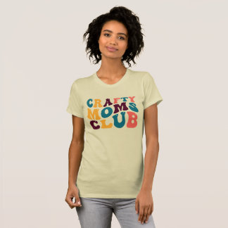T-shirt Crafty Moms Club Vibes été Super Triste Beige
