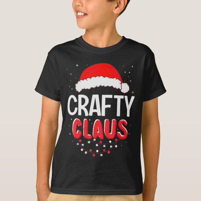 T-shirt Crafty Santa Claus Christmas Matching Costume  (Devant)