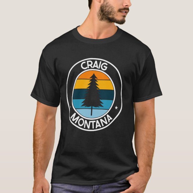 T-shirt Craig Montana MT USA City Pride Retro Sunset (Devant)
