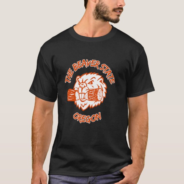 T-shirt Craignez l'animal de l'État du castor pour l'Orego (Devant)