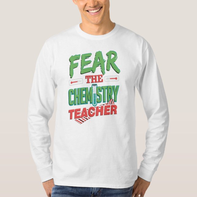T-shirt Craignez l'humour du Collège enseignant en chimie (Devant)