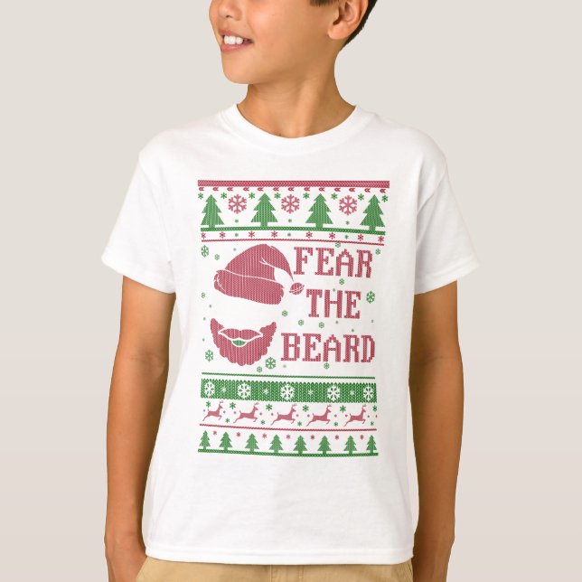 T-shirt Craindre la barbe Noël laid (Devant)