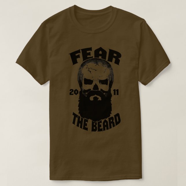 T-shirt Craindre le crâne de la barbe Chemise par Craindre (Design devant)
