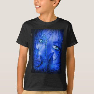 T-SHIRT CRAINTE FILLE BLEUE AVEC HABIL