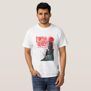 T-shirt cramoisi de lames