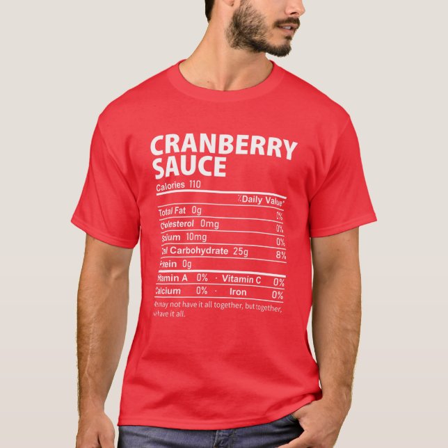 T-shirt Cranberry Sauce Costume Thanksgiving Alimentation  (Devant)