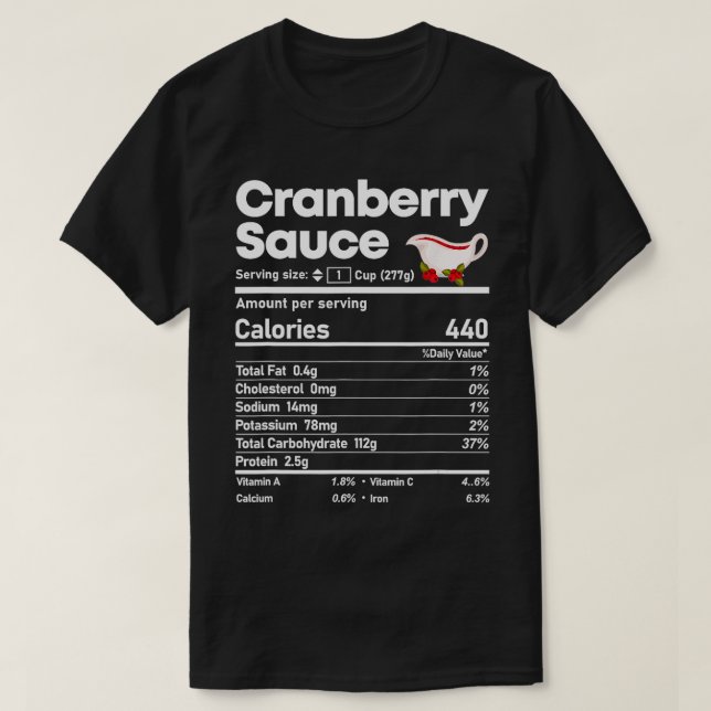 T-shirt Cranberry Sauce Nutrition Facts Thanksgiving Chris (Design devant)