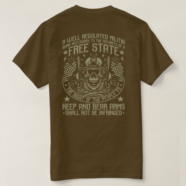 T-shirt crâne 2e amendement (Design dos)