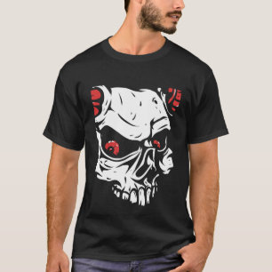 T-shirt Crâne à cornes Art Noir moderne tendance