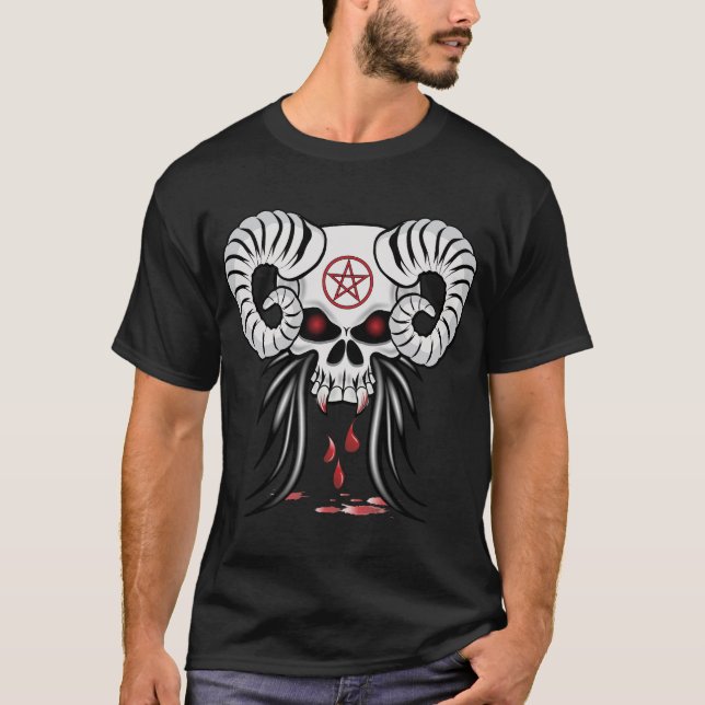 T-shirt Crâne à cornes de crâne (Devant)
