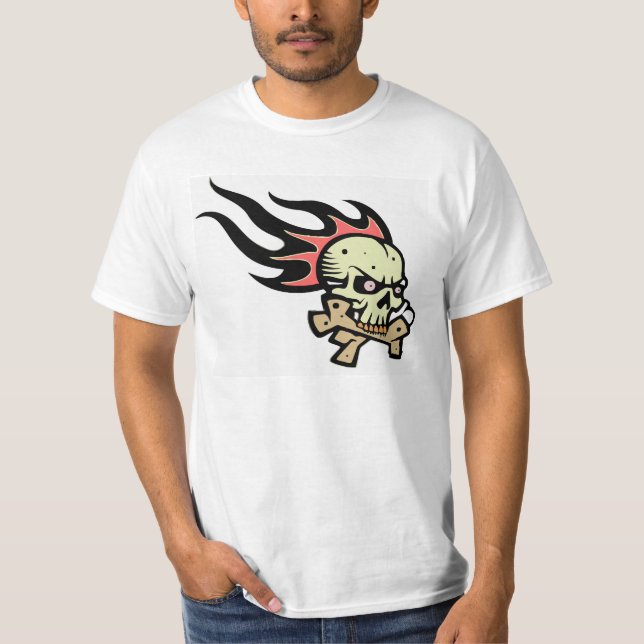 T-shirt Crâne à flammes (Devant)