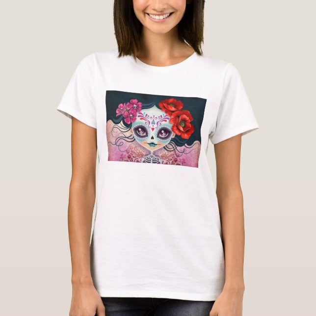 T-shirt crâne à sucre Amelia Calavera (Devant)