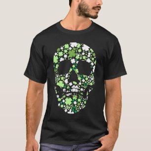 T-shirt Crâne à sucre C Squelette Shamrock Irish St Pat