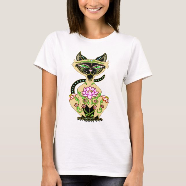T-shirt Crâne à sucre de chats de Siamese (Devant)
