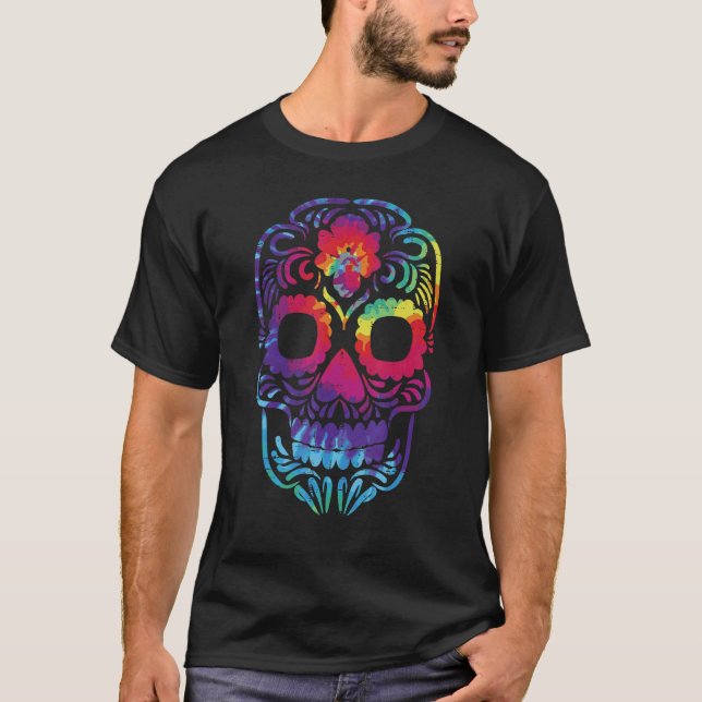 T-shirt Crâne à sucre Dia De Los Muertos Costume d'Hallowe (Devant)