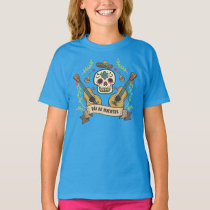 T-shirt Crâne à sucre et guitares Dia de Muertos Sleeve Ch
