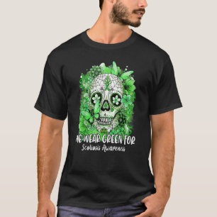 T-shirt Crâne à sucre fleur Nous Portons Vert pour Scolios