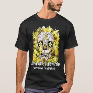 T-shirt Crâne à sucre fleuri Nous Portons Jaune pour Sarco