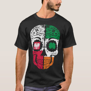 T-shirt Crâne à sucre irlandais polonais Irlande Pologne D