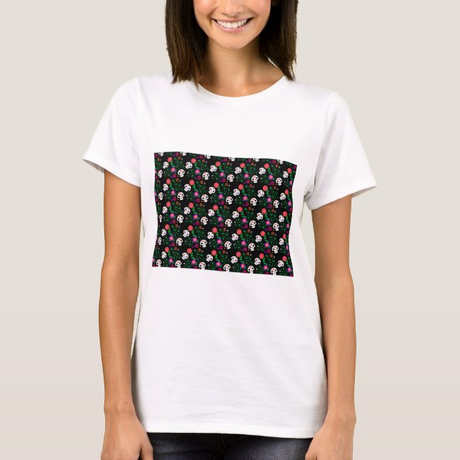 T-shirt crâne à sucre noir (Devant)
