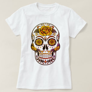 T-shirt Crâne à sucre rose jaune