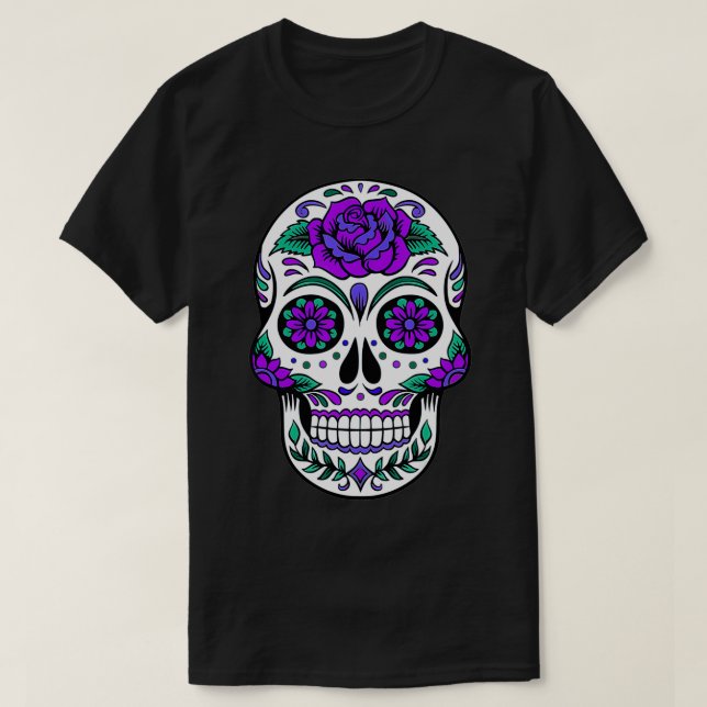 T-shirt Crâne à sucre Rose pourpre  (Design devant)