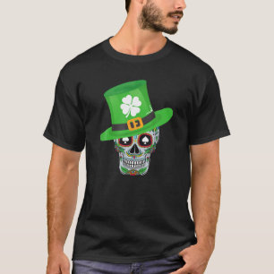 T-shirt Crâne à sucre Saint Patricks Shamrock Casquette Gr