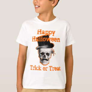 T-shirt Crâne à vapeur Halloween tricher ou traiter