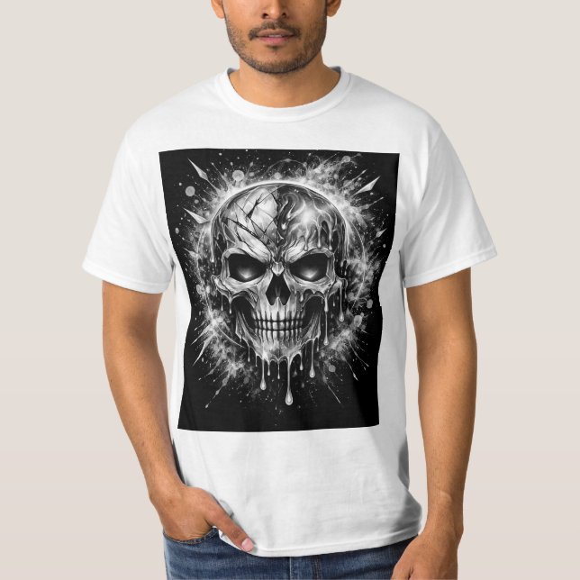 T-shirt Crâne Abstrait (Devant)