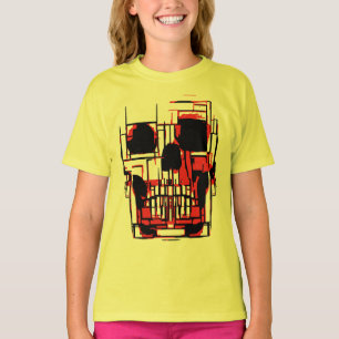 T-shirt Crâne Abstrait aux Couleurs Vives