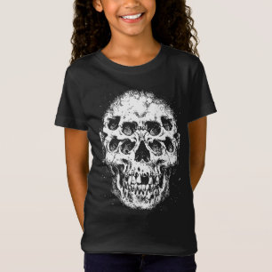 T-Shirt Crâne Abstrait avec des Yeux Multiples