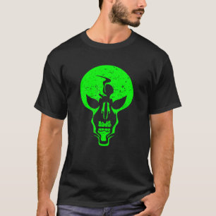 T-shirt Crâne Alien - Crâne Alien Vert Effrayant - Effraye
