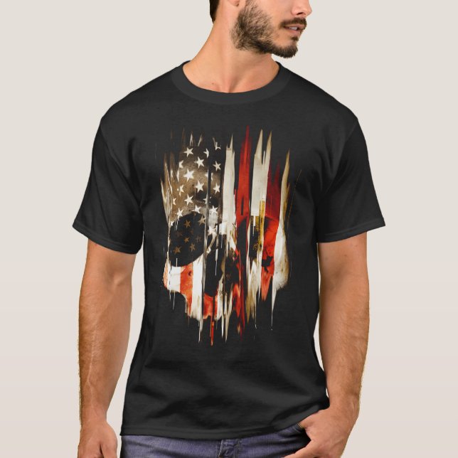 T-shirt Crâne Américain (Devant)