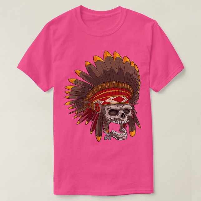 T-shirt Crâne amérindien inspiré (Design devant)