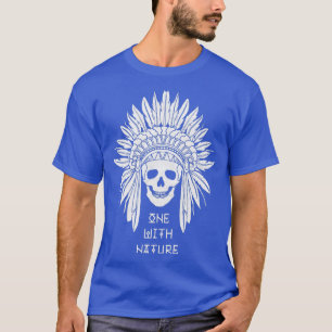 T-shirt Crâne amérindien un avec la nature