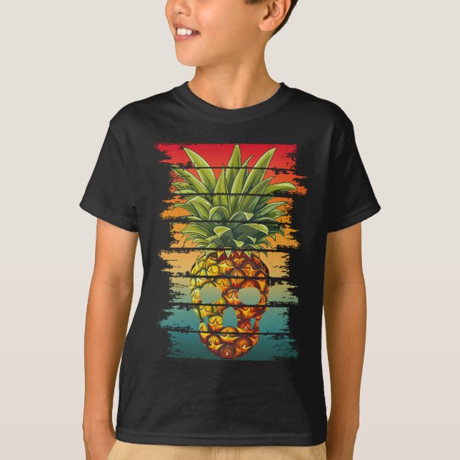 T-shirt Crâne Ananas Vintage  (Devant)