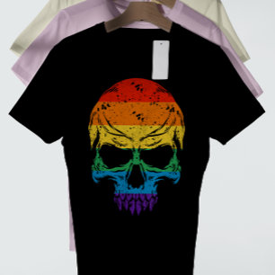 T-shirt Crâne arc-en-ciel Grunge