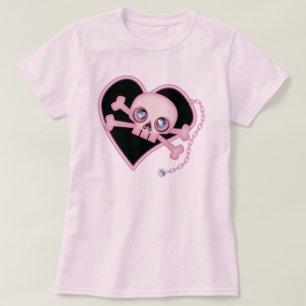 T-shirt Crâne au néon rose