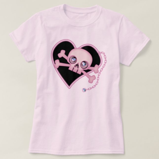 T-shirt Crâne au néon rose (Design devant)
