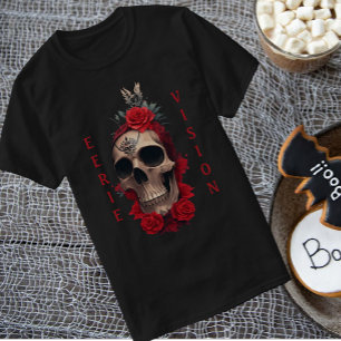 T-shirt Crâne aux roses rouges