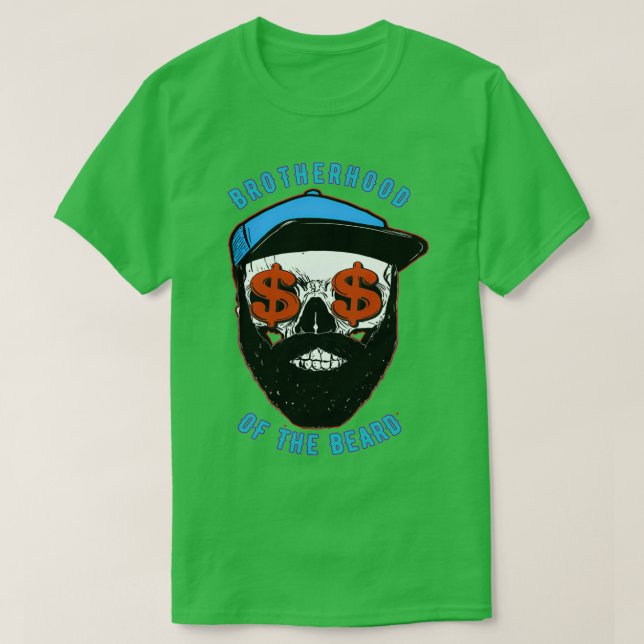 T-shirt Crâne avec barbe Argent crâne (Design devant)