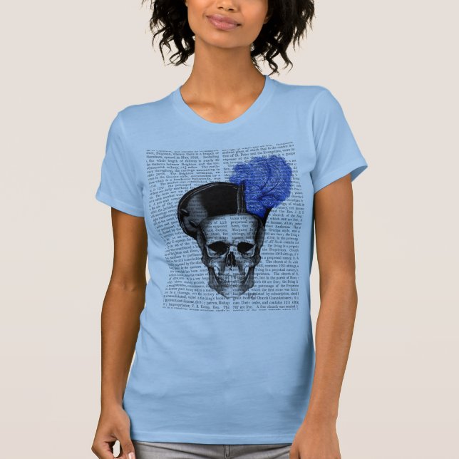 T-shirt Crâne avec Casquette bleu (Devant)