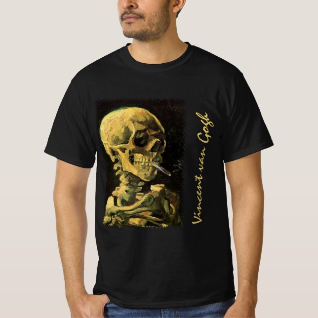 T-shirt Crâne avec cigarette allumée de Vincent van Gogh (Devant)