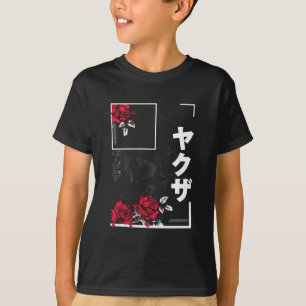 T-shirt Crâne avec fleurs - Conception de style japonais u