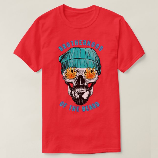 T-shirt Crâne avec la barbe Cerveau Beanie (Design devant)