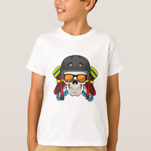 T-shirt Crâne avec lunettes de soleil et patins en ligne