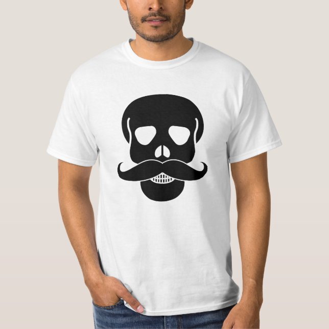 T-shirt Crâne avec Moustache (Devant)