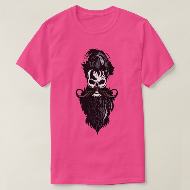 T-shirt Crâne avec sticker à barbe (Design devant)